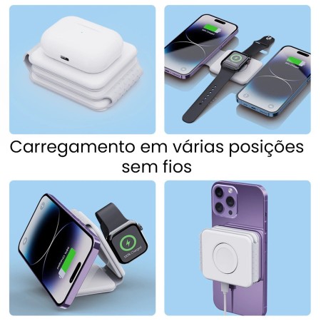 Carregador Sem Fios 3 em 1