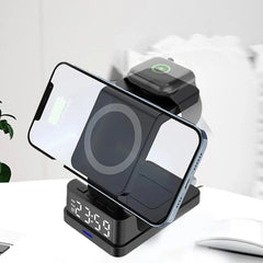 Carregador 3 em 1 com Relógio Despertador